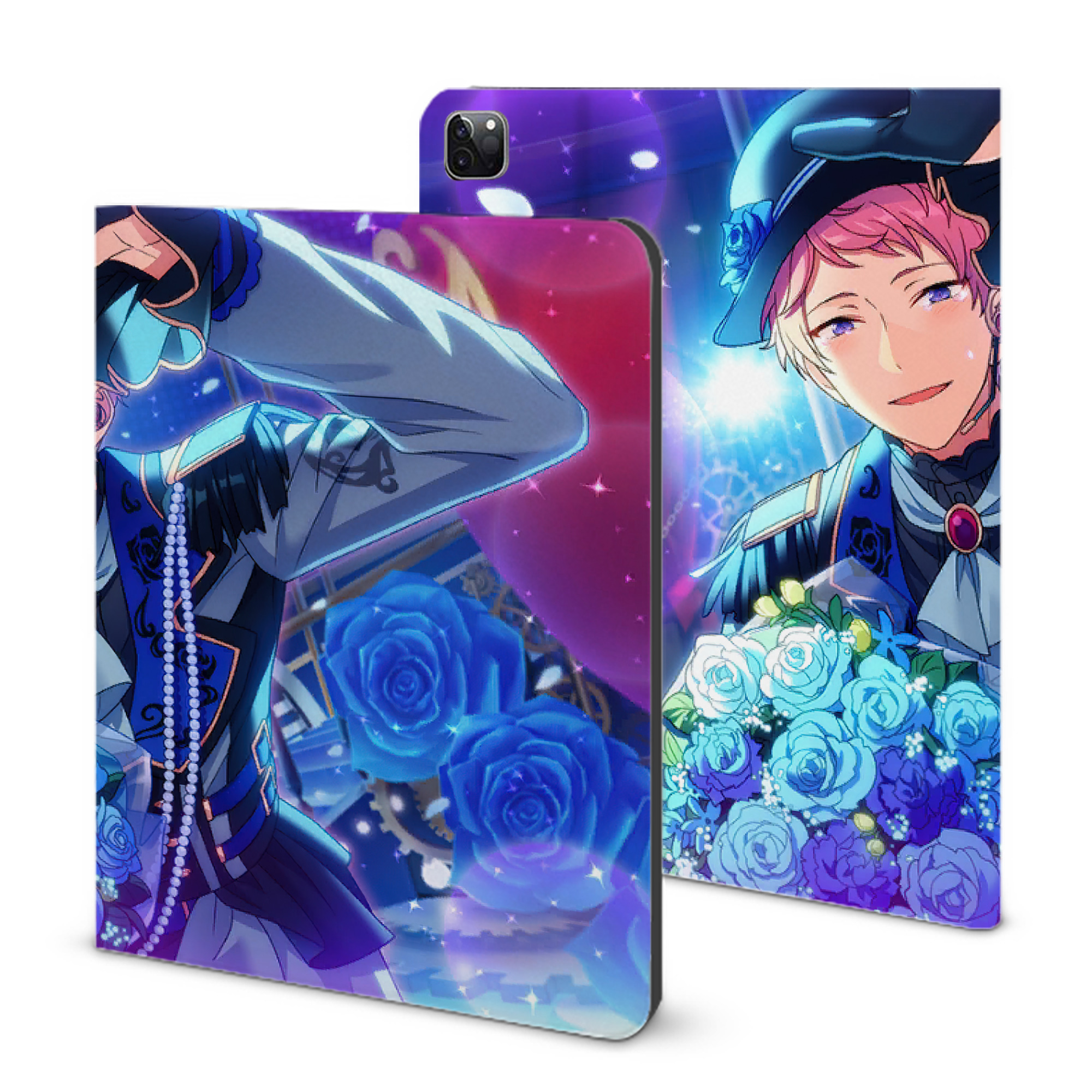 あんさんぶるスターズ! Ensemble Stars IPad ケース ブック型 PUレザー TPU 耐衝撃 軽量 薄型 ペン収納なし 全面保護 IPad 各モデル対応